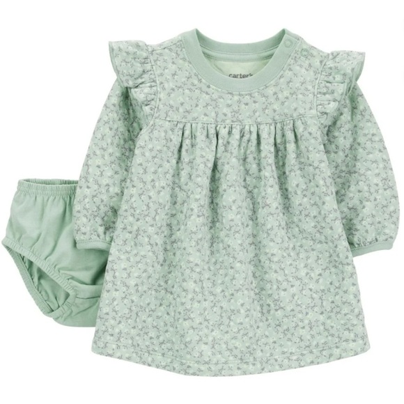 Carter's Green Baby Dress with Bloomers - Picture 1 of 2